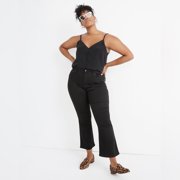 Madewell | Black Cali Demi-Boot Jeans Festive Gold Piping Edition Size 31/12 - Picture 3 of 13